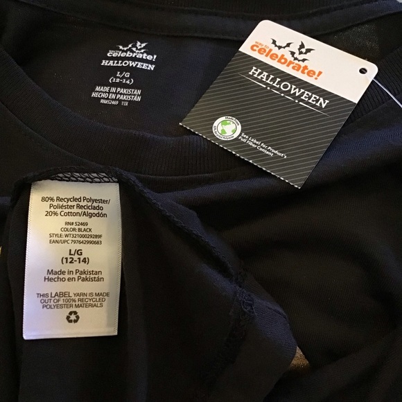 Halloween Womens Black Meow Moon Cat Short Sleeve Tee Shirt - Picture 10 of 11